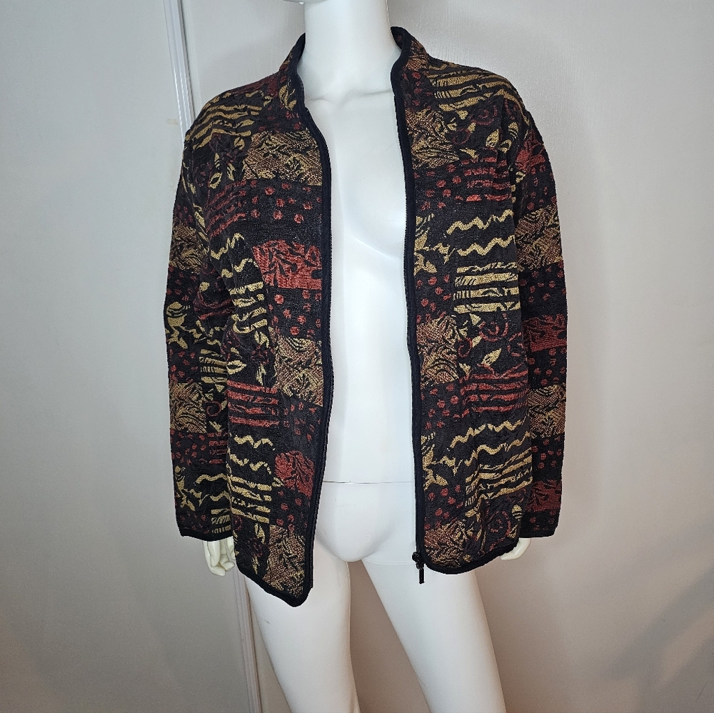 VTG Studio Works Woman Multicolor Patterned Jacket Size 2X - Picture 8 of 10